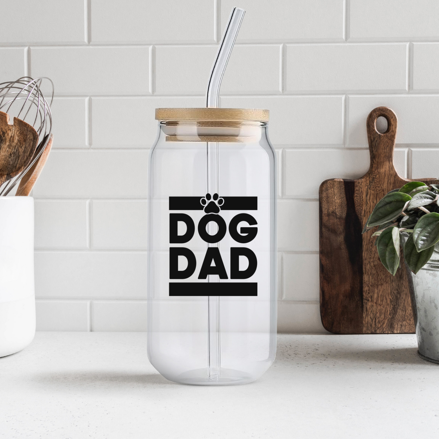 Dog Dad Glass