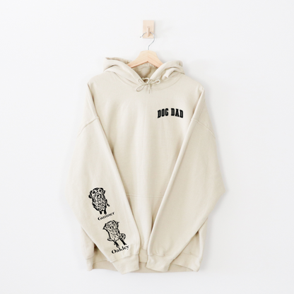 Custom Dog Mom / Dog Dad sleeve Pet Portrait Hoodie