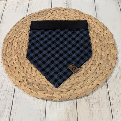 Blue and Black Buffalo Plaid Cotton Bandana