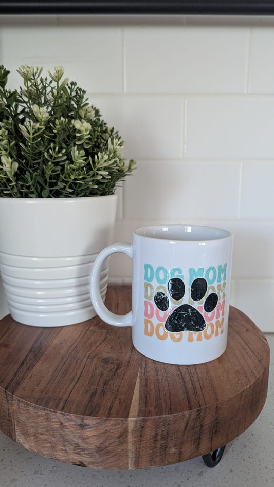 Dog Mom Paw Print Mug