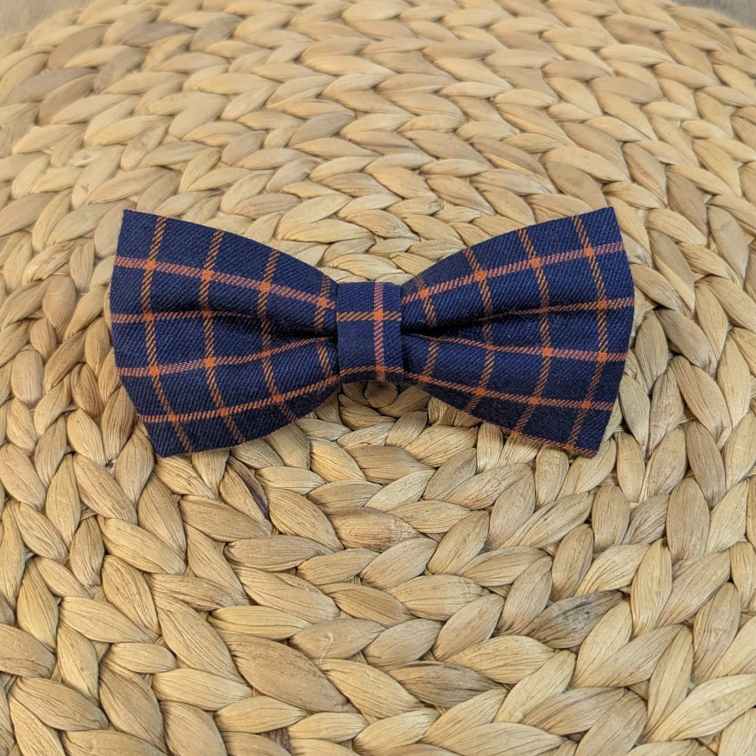 Navy and Orange Plaid